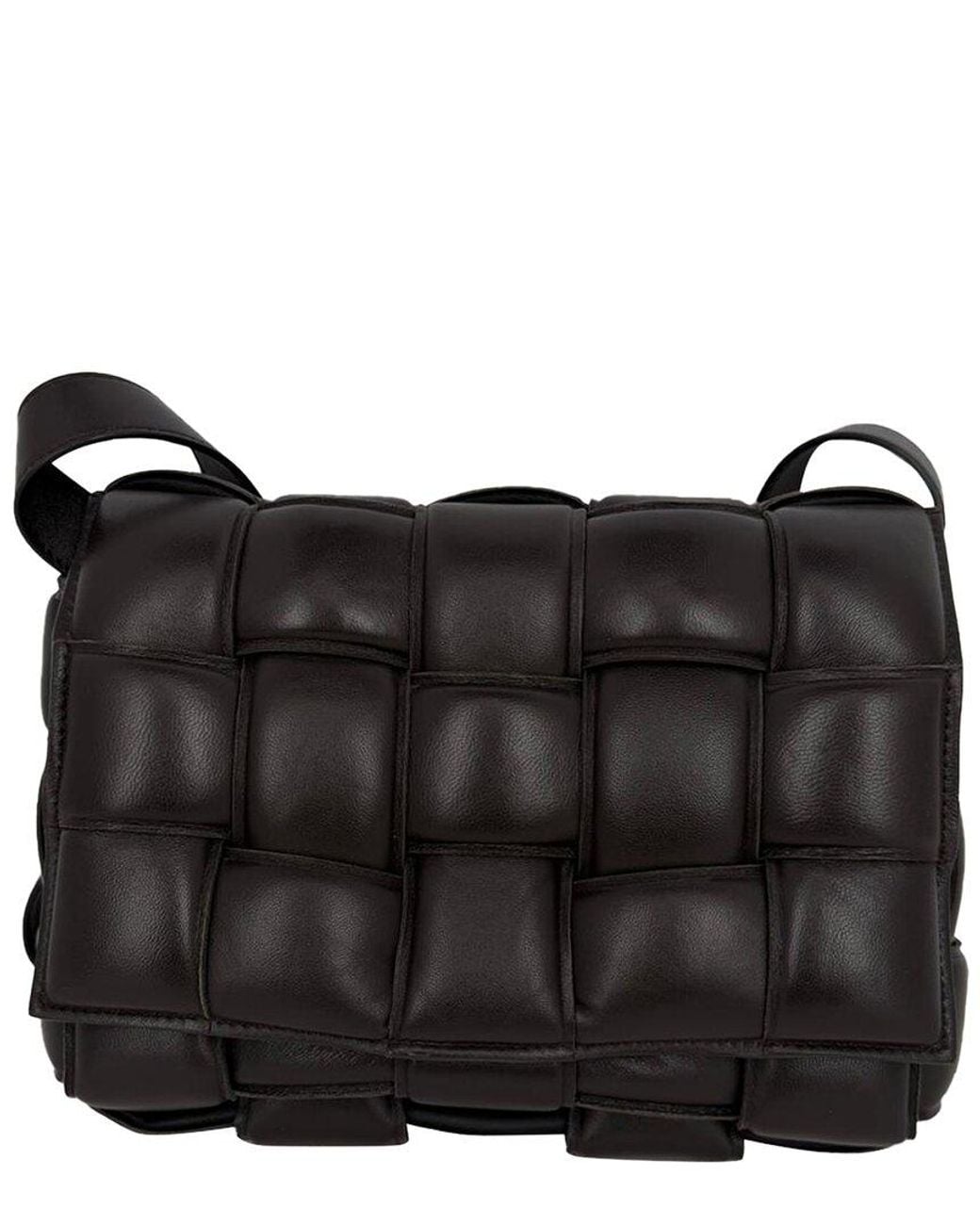 Bottega Veneta Black Ochre Leather Cassette Padded Crossbody (Authentic Pre-Loved)