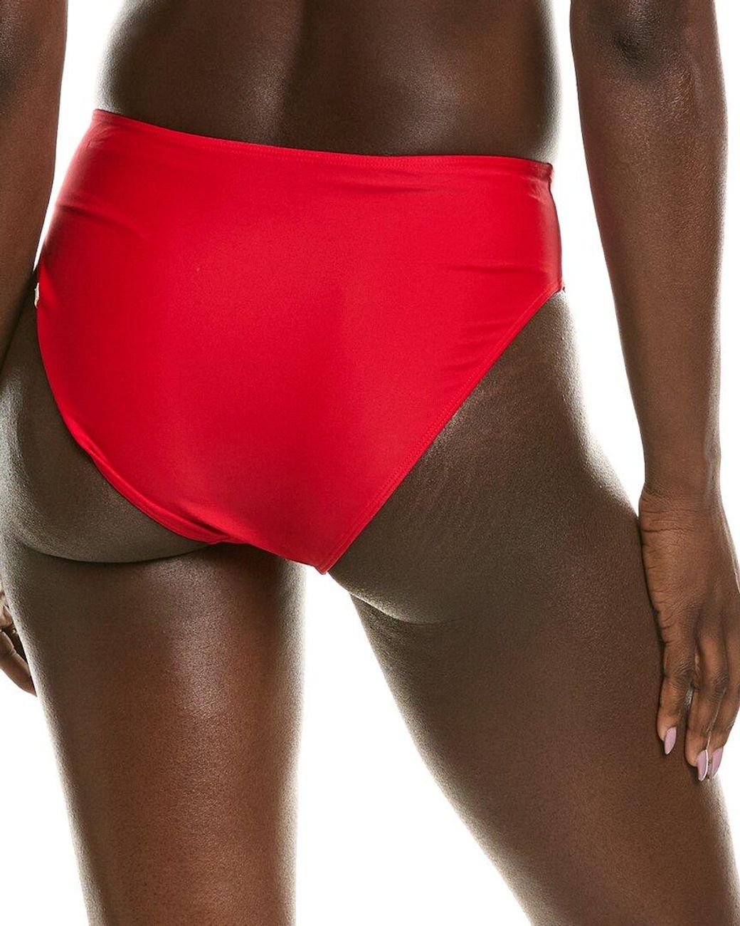 summersalt Red The High Leg Mid Rise Bikini Bottom