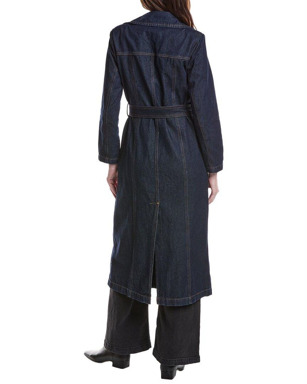 Avec Les Filles Blue Utility Denim Trench Coat