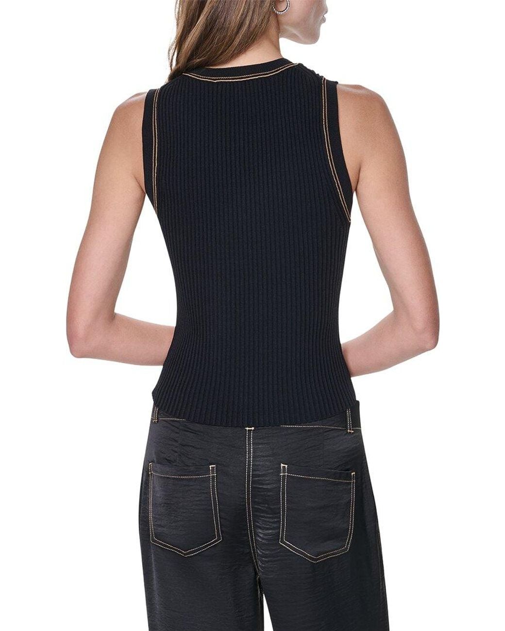 DKNY Black Contrast Stitch Sweater