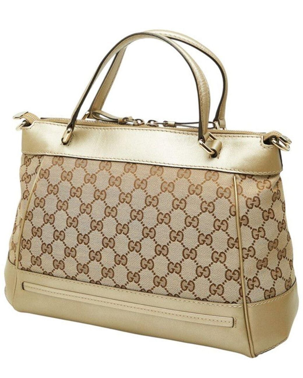 Gucci Metallic Gg Canvas Mayfair Handbag (Authentic Pre-Loved)