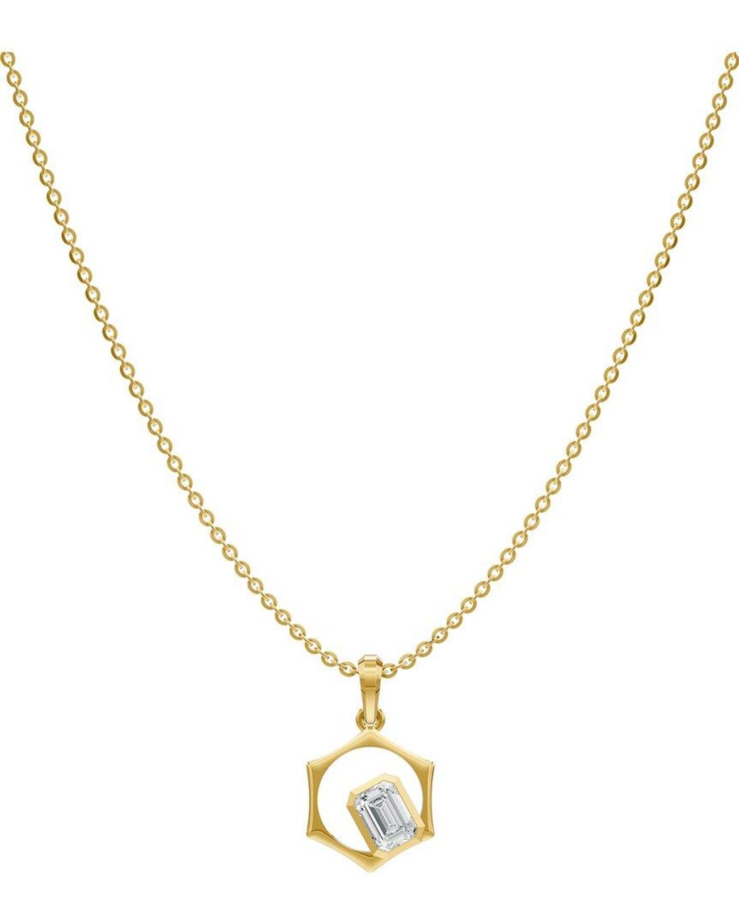 Lab Grown Diamonds Metallic 18K Over 1.00 Ct. Tw. Lab-Grown Diamond Necklace