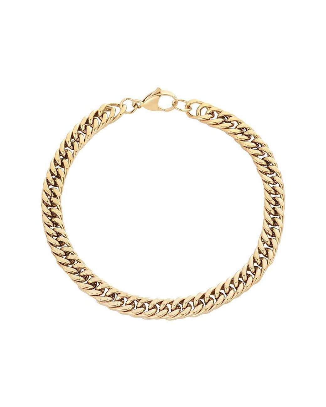 Adornia Metallic Tarnish Resistant 18K Plated 7Mm Cuban Chain Bracelet