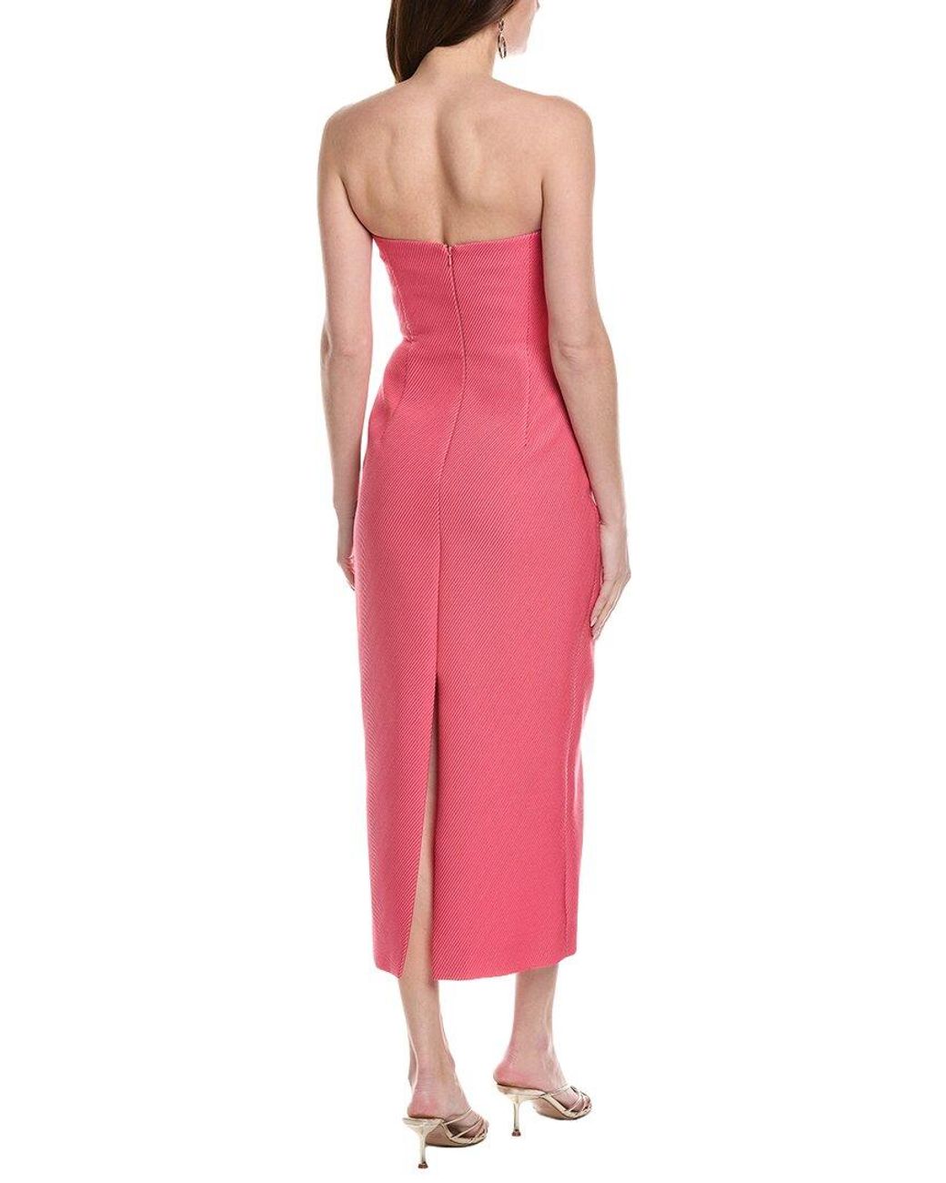 Lela Rose Pink Draped Tulip Silk-Blend Sheath Dress