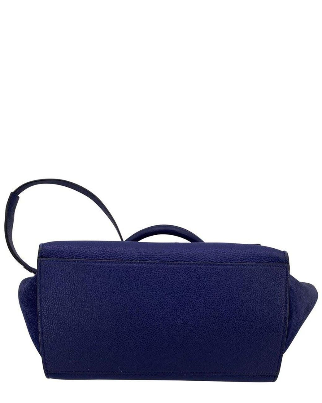 Céline Blue Leather Handbag Trapeze (authentic Pre-loved)