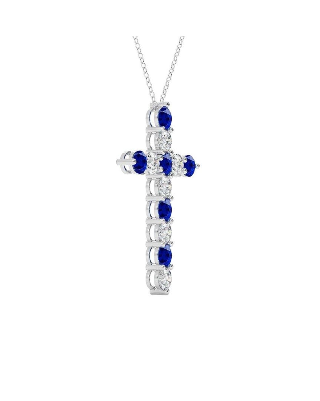 VOWE Blue 14K 3.00 Ct. Tw. Lab-Grown Diamond & Lab-Grown Sapphire Pendant