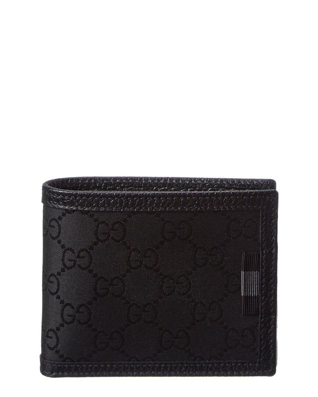 Real Genuine Gucci Men's Brown Micro GG Embossed Leather Bi-fold Wallet