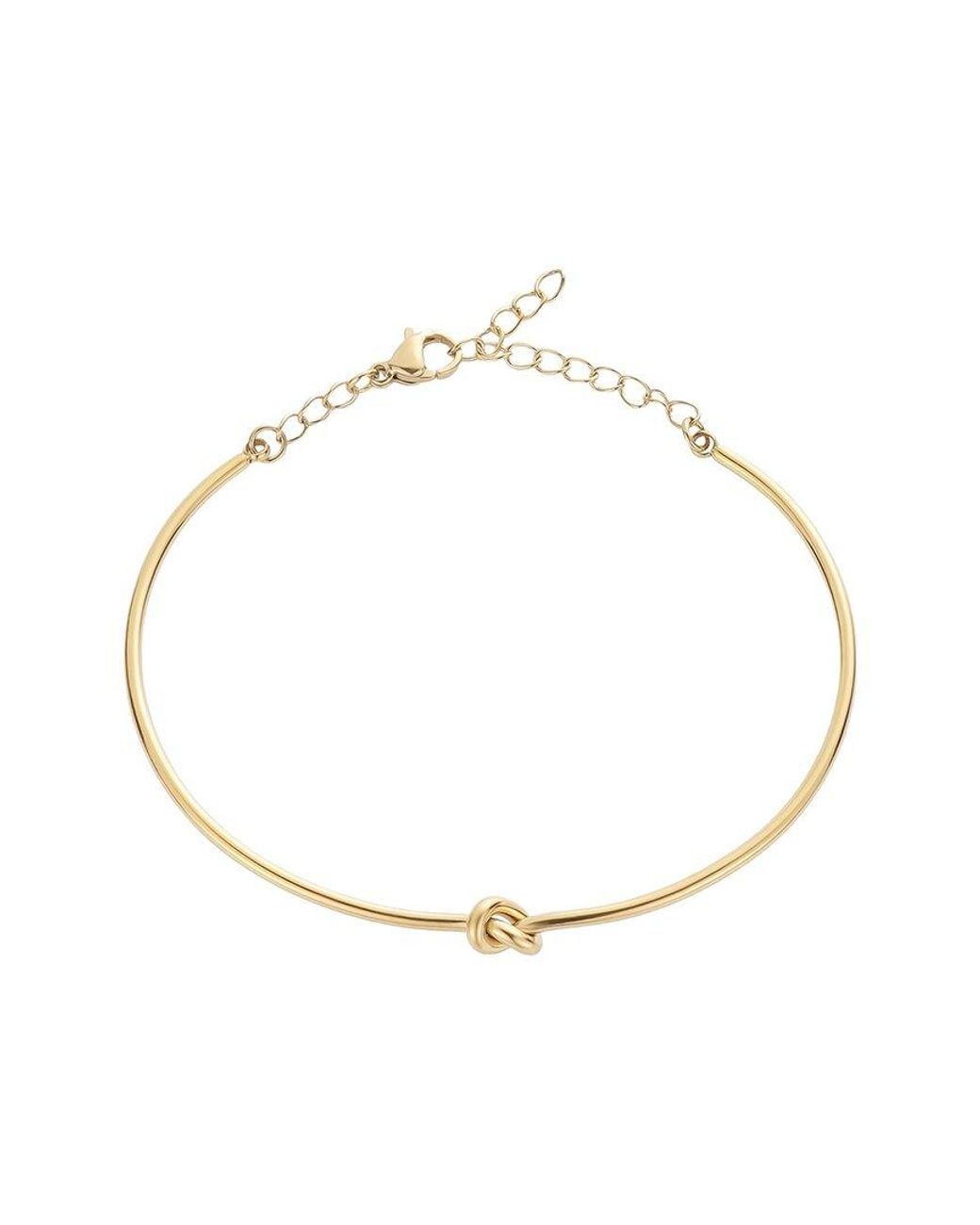Adornia Metallic Tarnish Resistant 18K Plated Knot Cuff Bracelet Adjustable Chain Bracelet