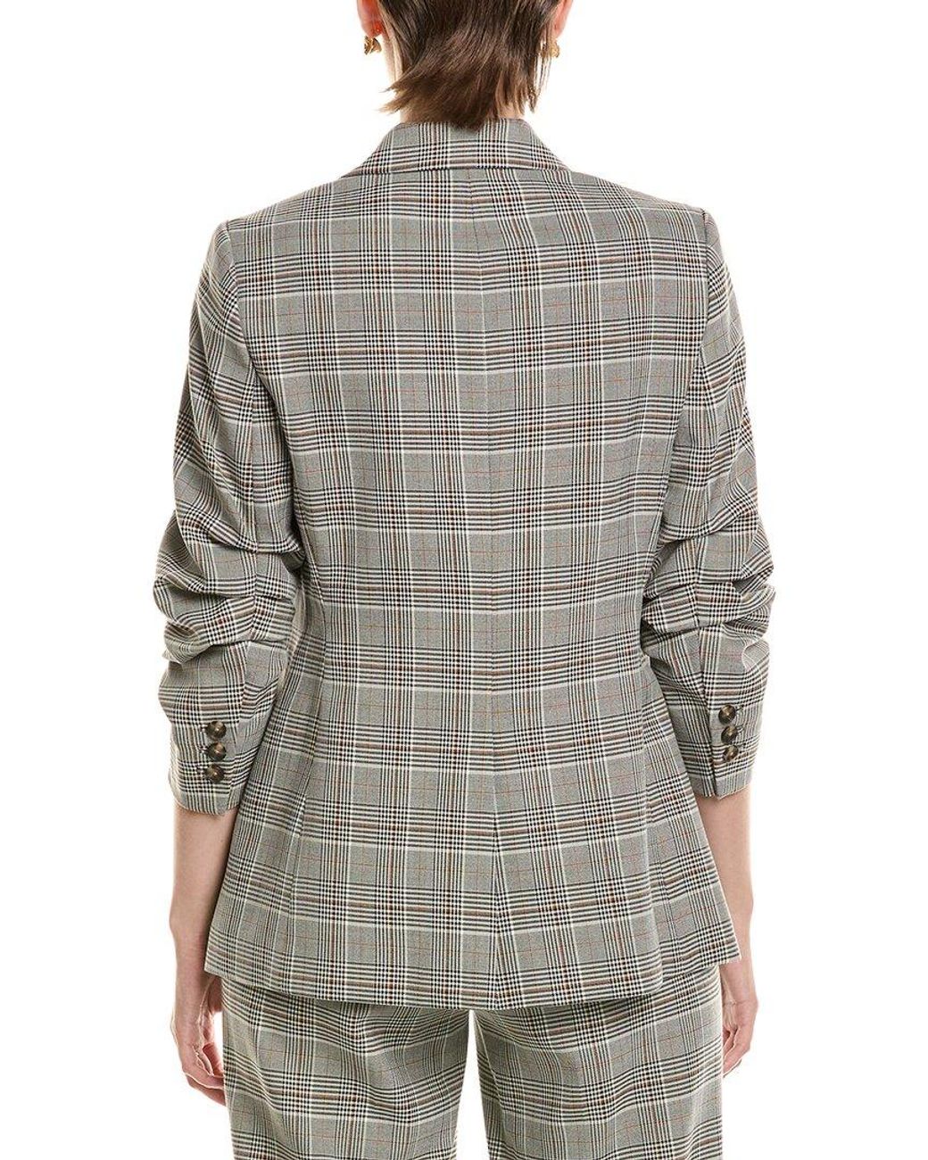 Anne Klein Gray Scrunch Sleeve Jacket