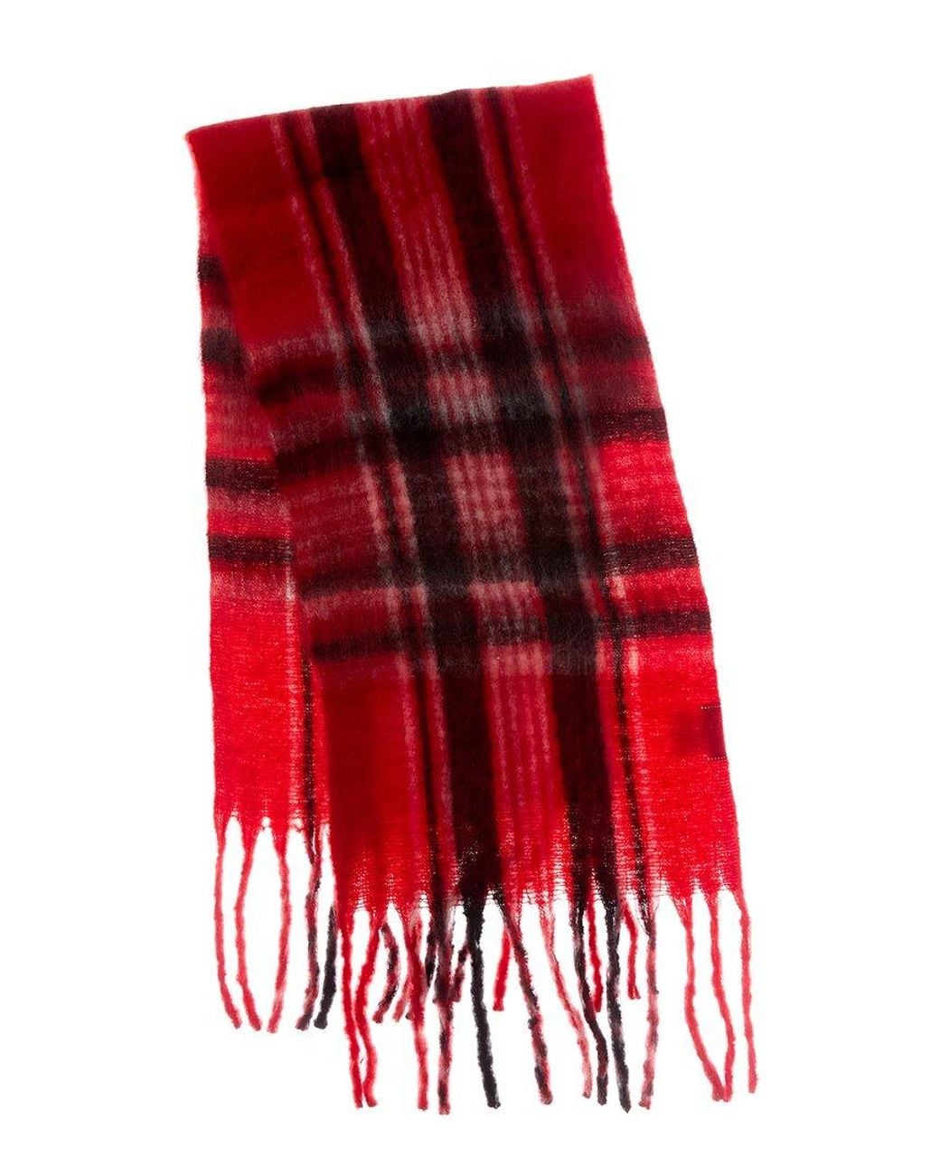 La Fiorentina Red Plush Fringe Scarf