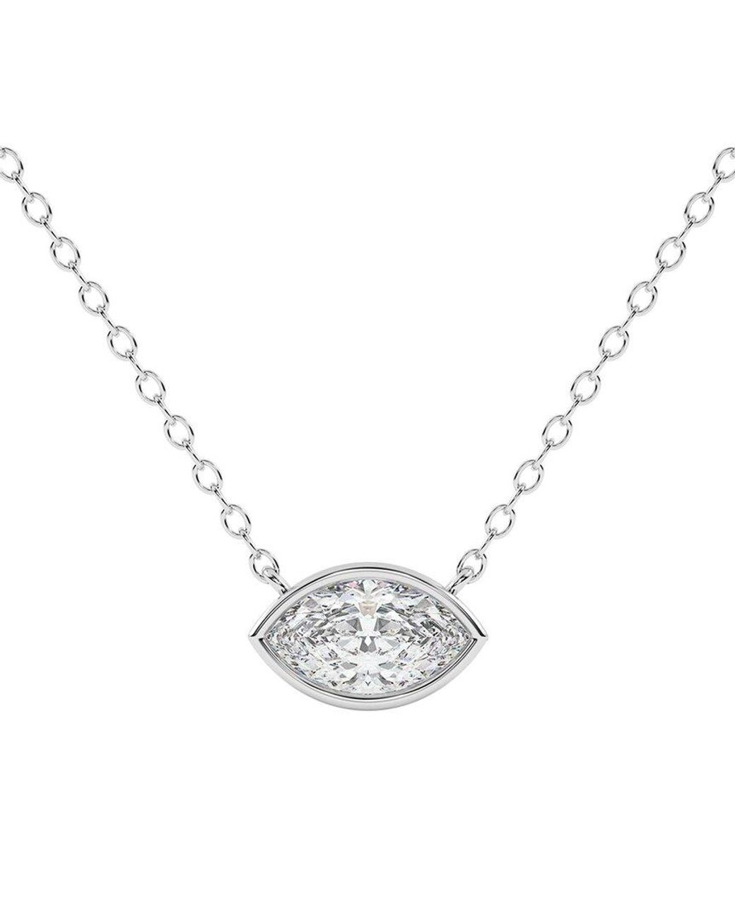 Lab Grown Diamonds Metallic 14K 0.25 Ct. Tw. Lab-Grown Diamond Necklace