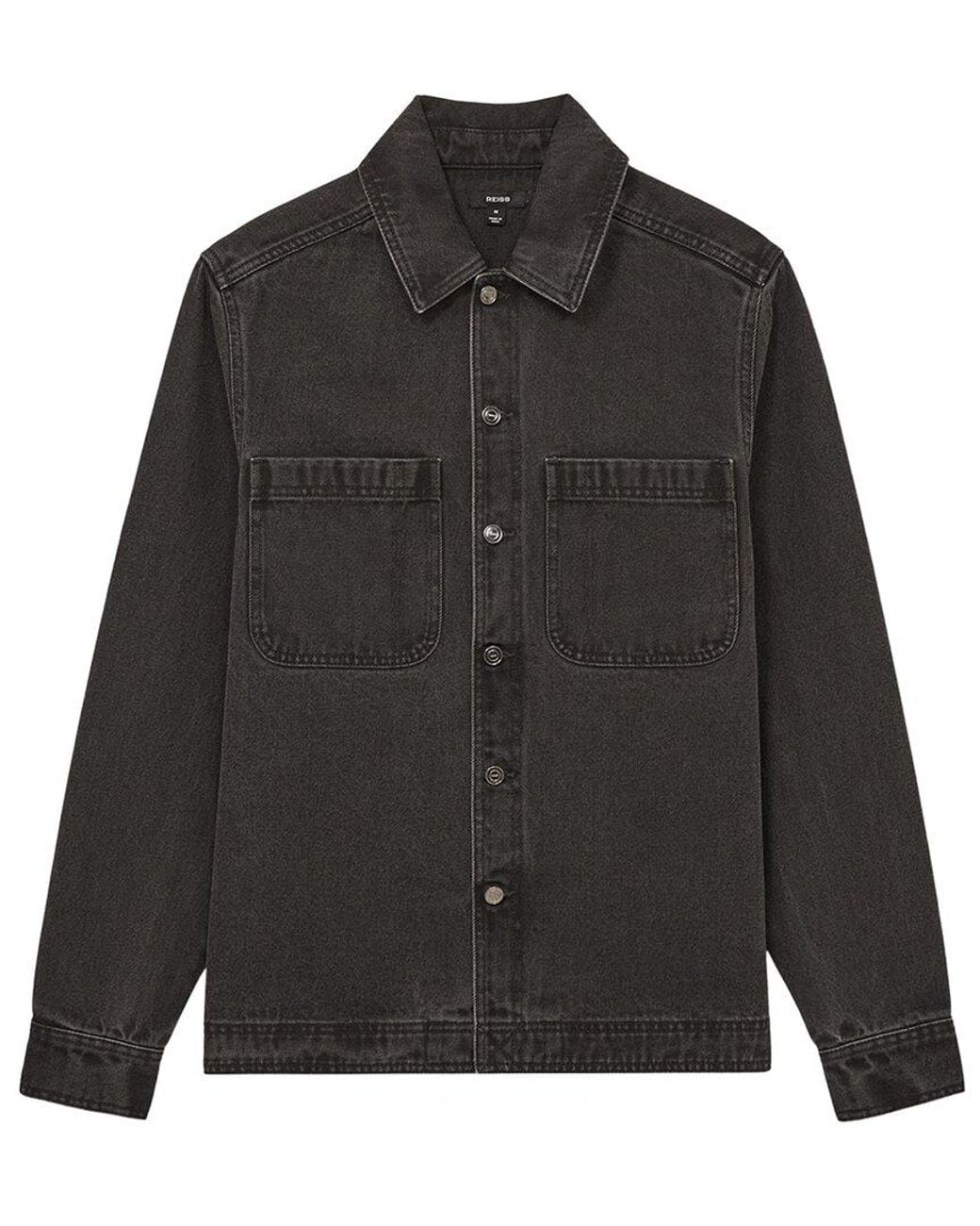 Reiss Black Tore Denim Overshirt for men