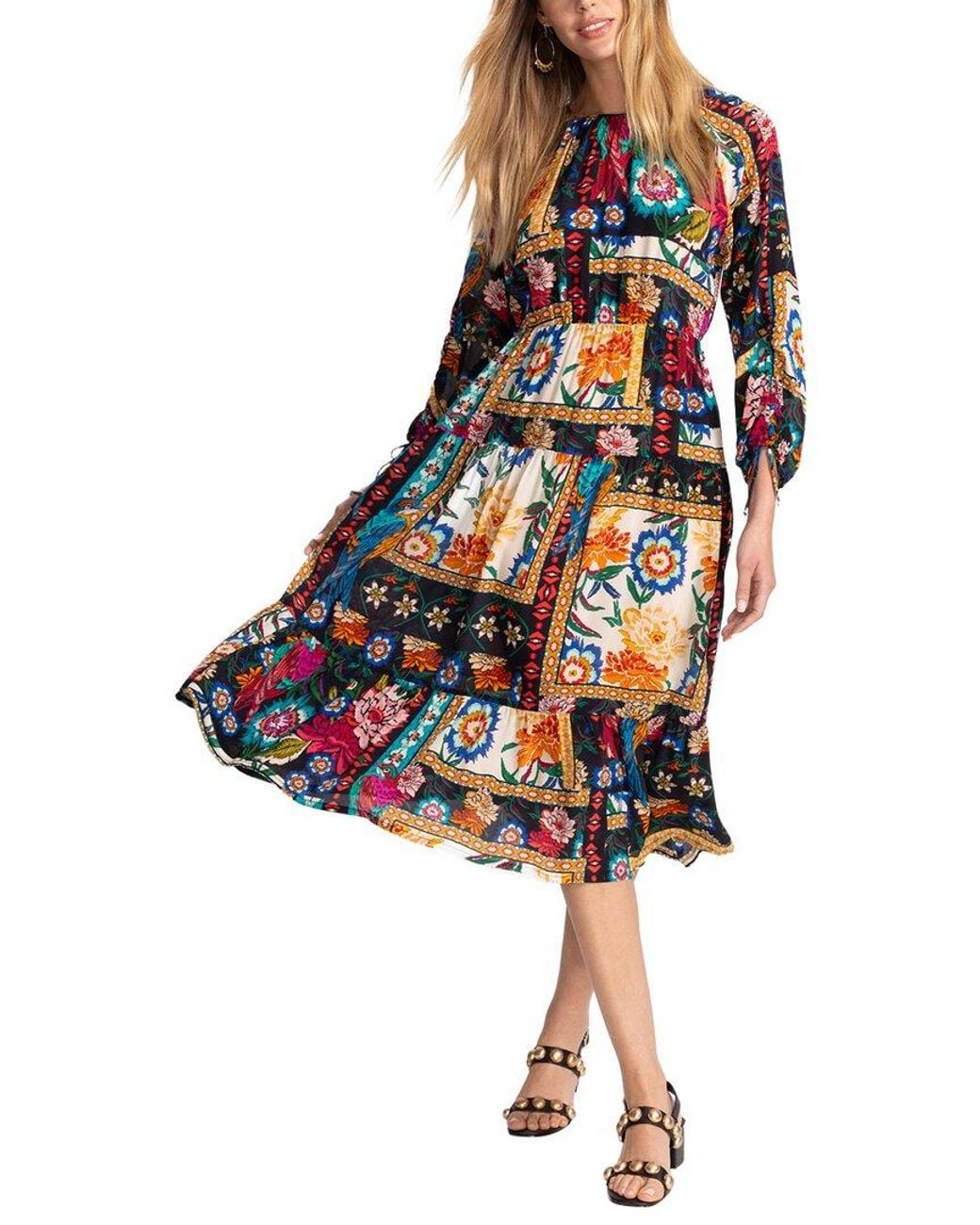 Johnny Was White Brona Silk Dress