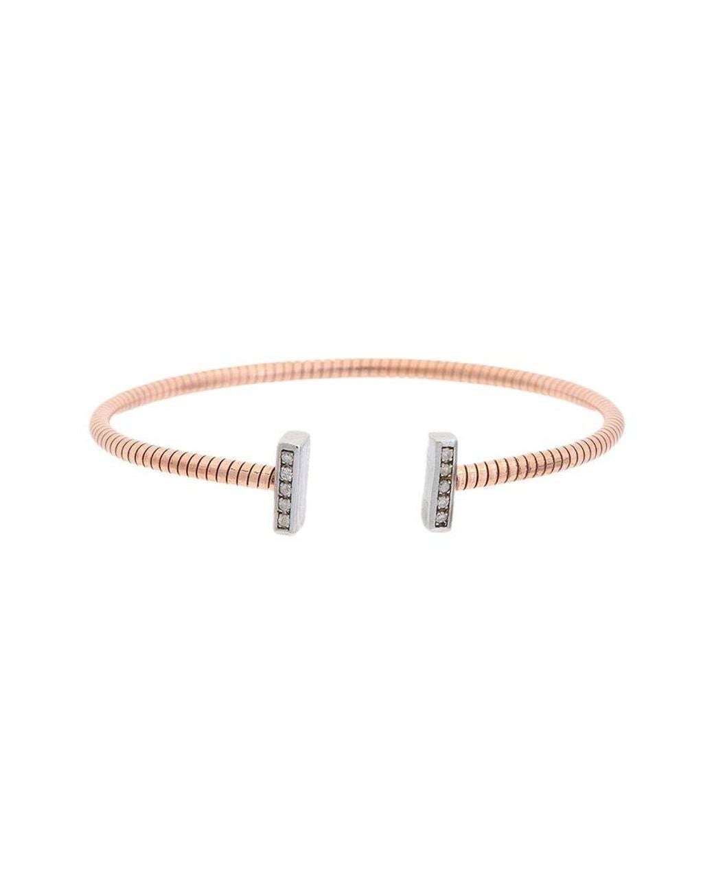 Meshmerise White 18K Over 0.10 Ct. Tw. Diamond Bangle Bracelet