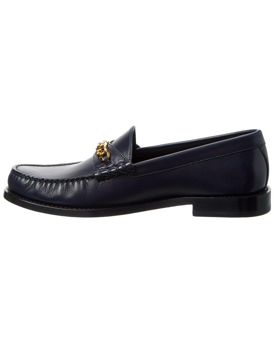 Céline Blue Logo Leather Loafer