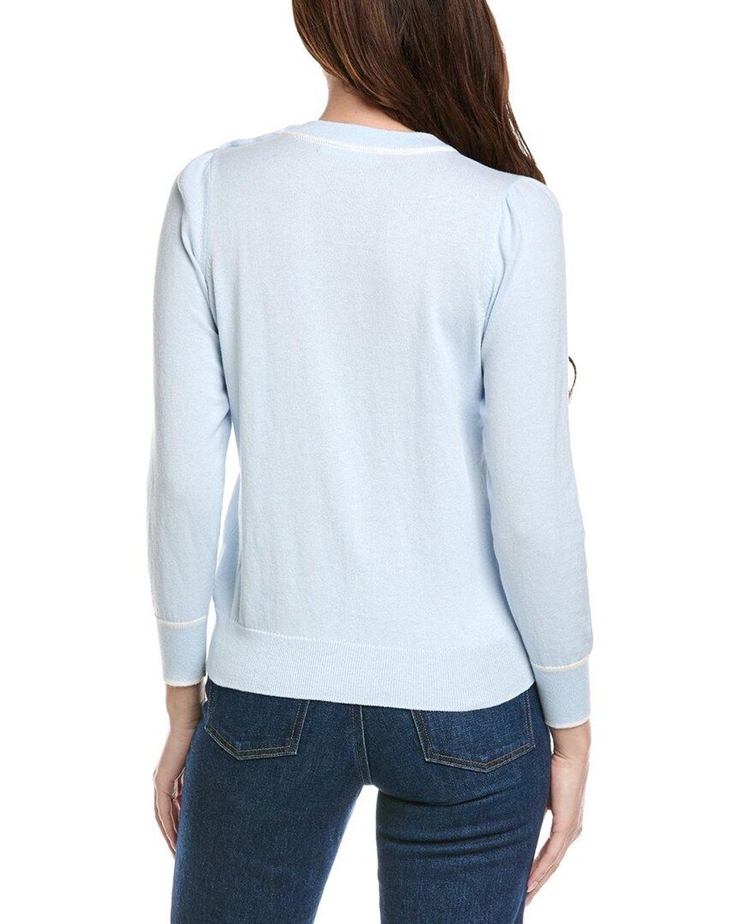 Hannah Rose Pink Button Shoulder Cashmere-Blend Sweater