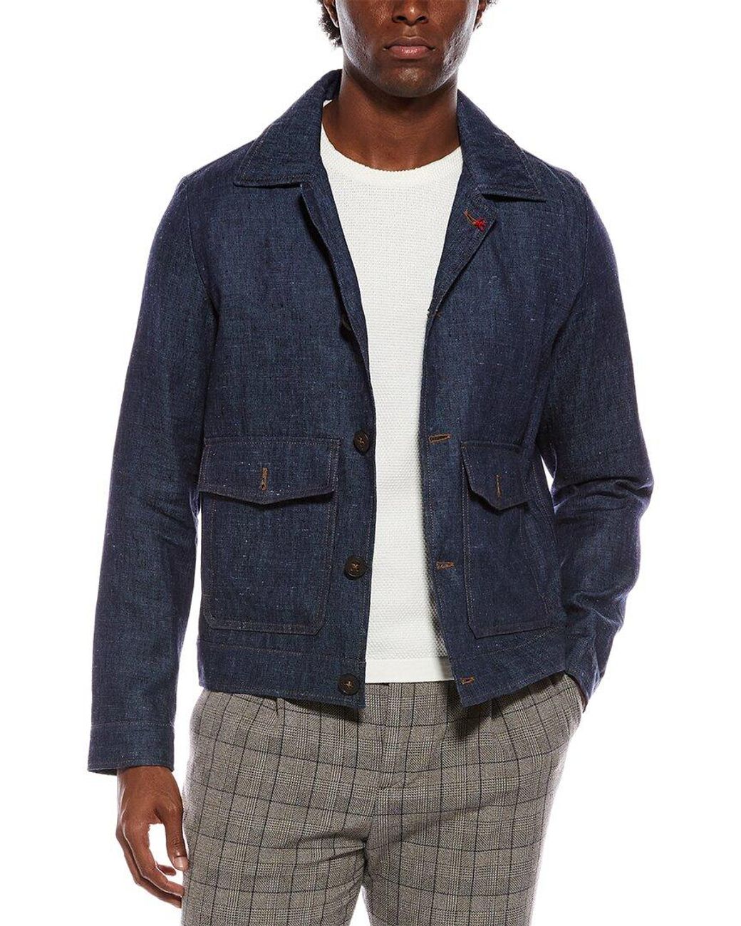 Isaia Blue Sport Jacket for men