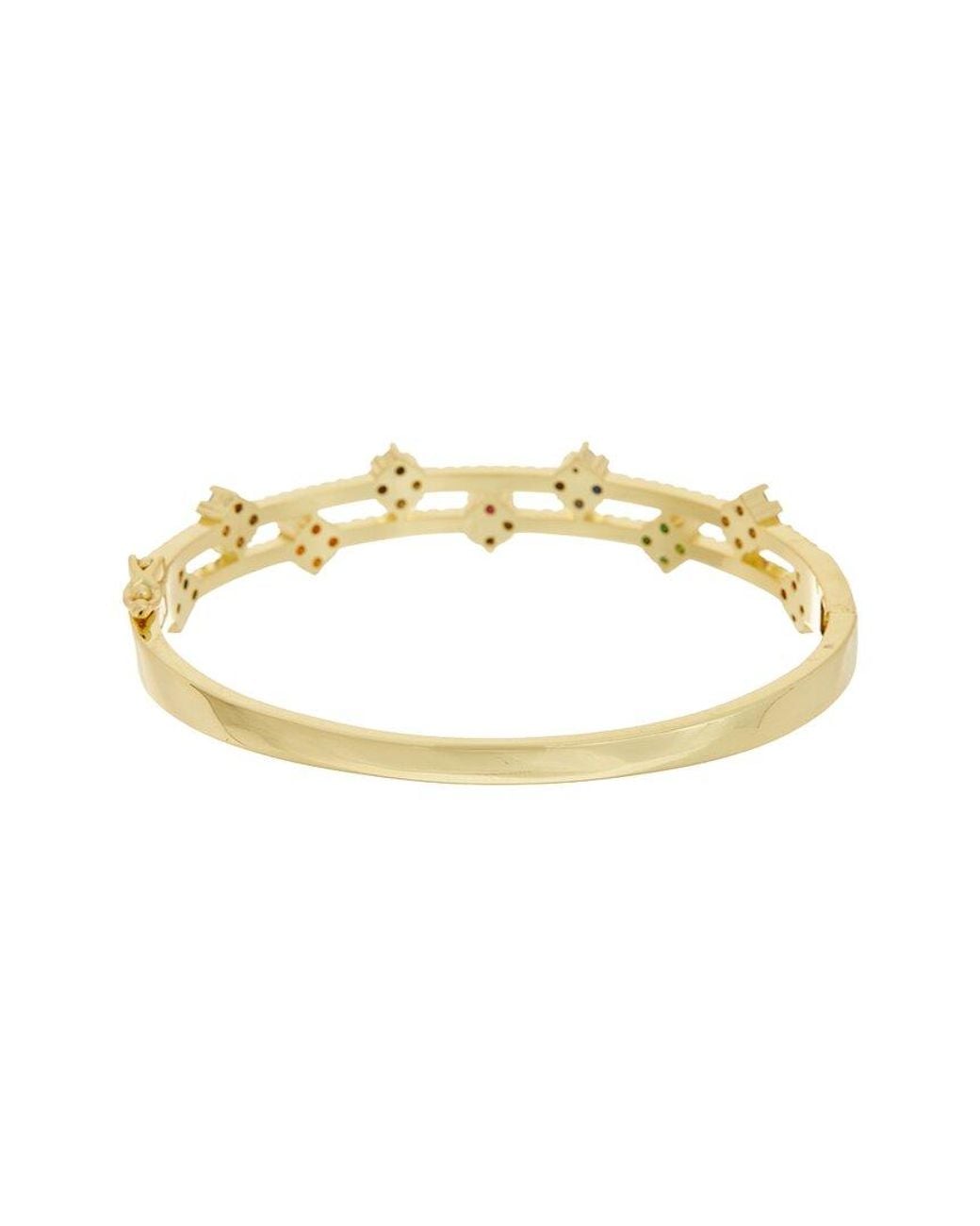 Juvell Metallic 18K Plated Topaz Cz Bangle Bracelet