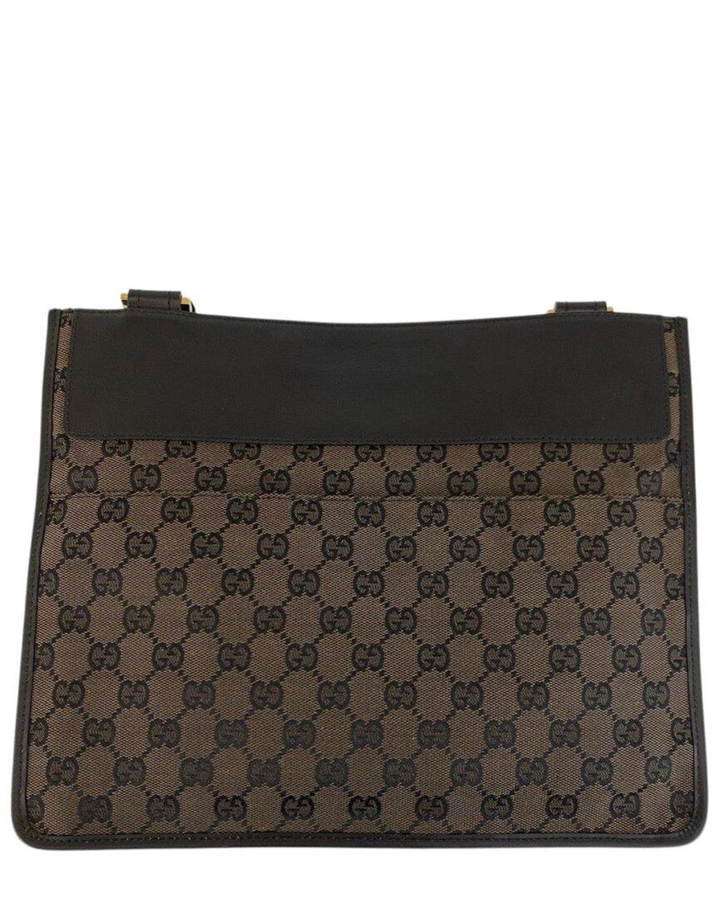 Gucci Black Brown GG Canvas & Leather Shoulder Bag (authentic Pre-loved)