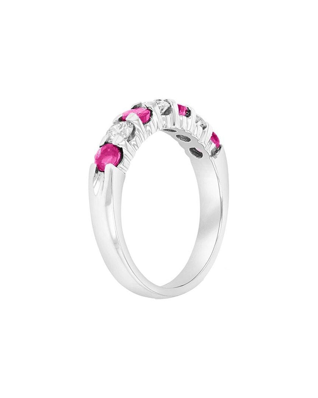 Diana M Pink Fine Jewelry 14k 1.02 Ct. Tw. Diamond & Ruby Ring