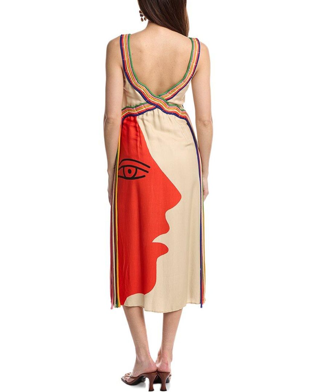 FARM Rio Multicolor Surreal Sleeveless Midi Dress | Lyst