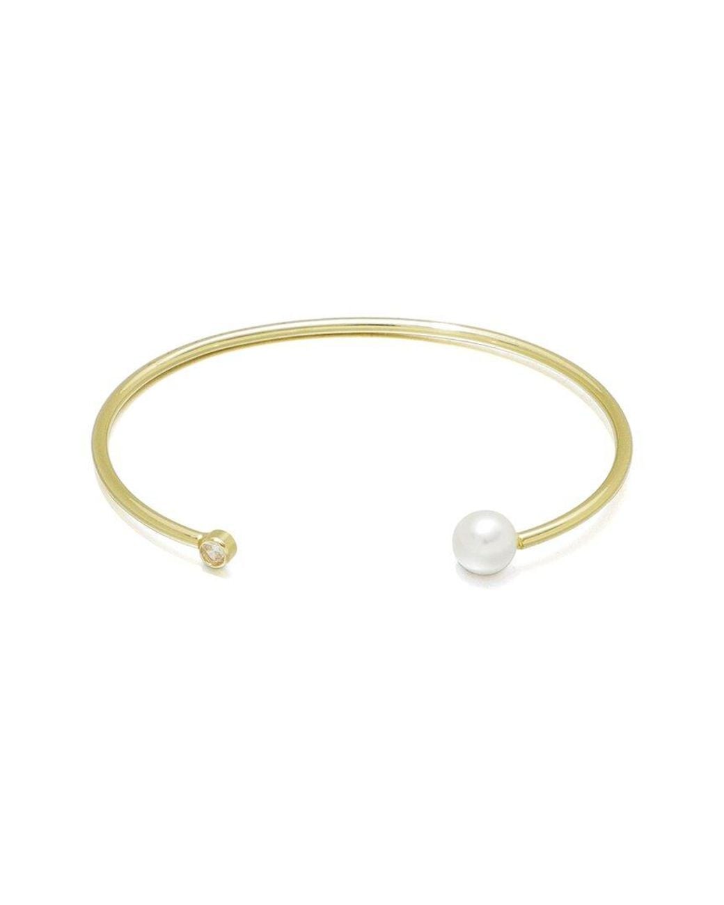 Adornia White 14K Plated Pearl Bracelet