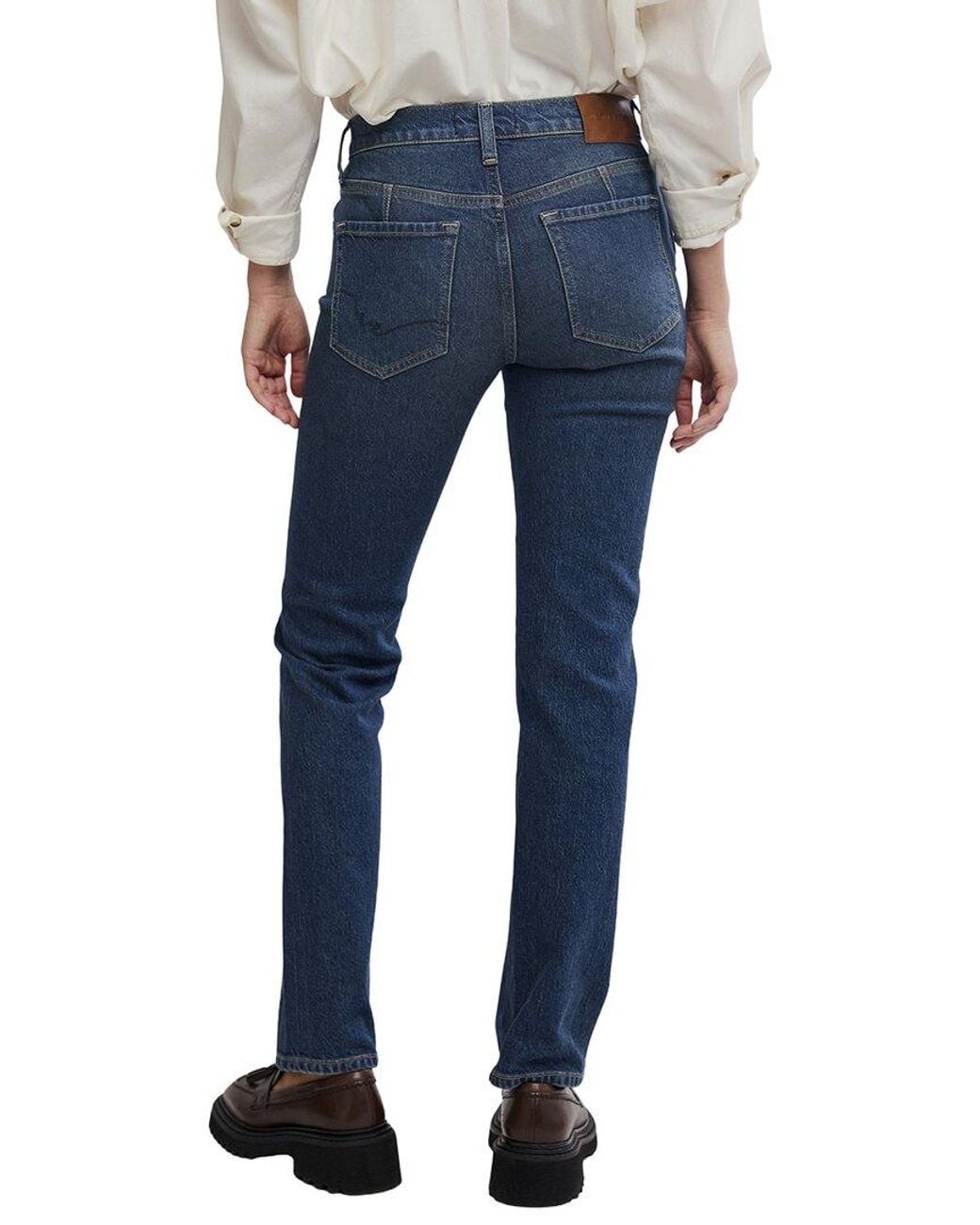 Free People Blue Edie High Rise Tapered Jean