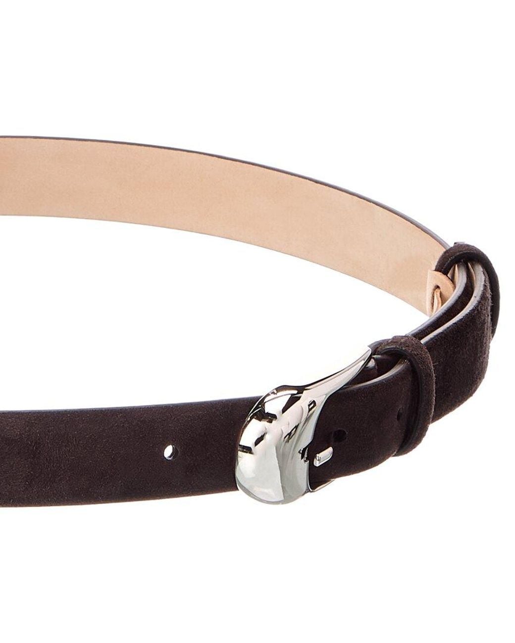 Khaite White Dome Suede Belt