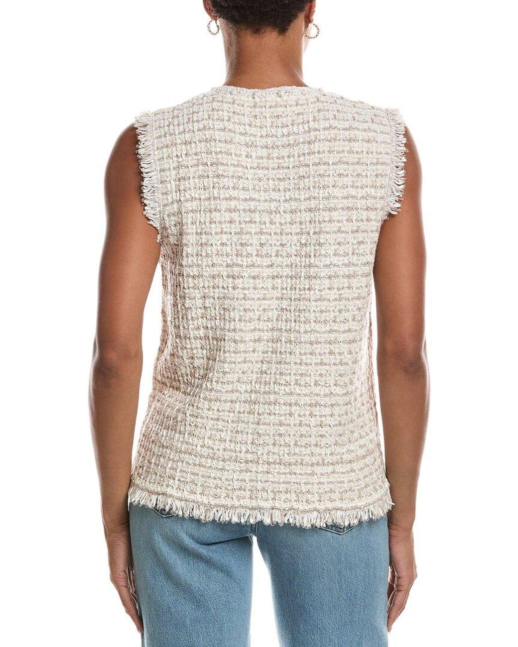 Autumn Cashmere White Long Tweed Vest