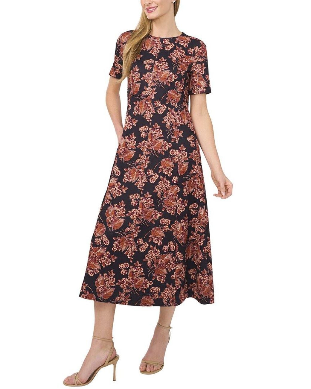 Ted Baker Red Short Sleeve Midi Dress