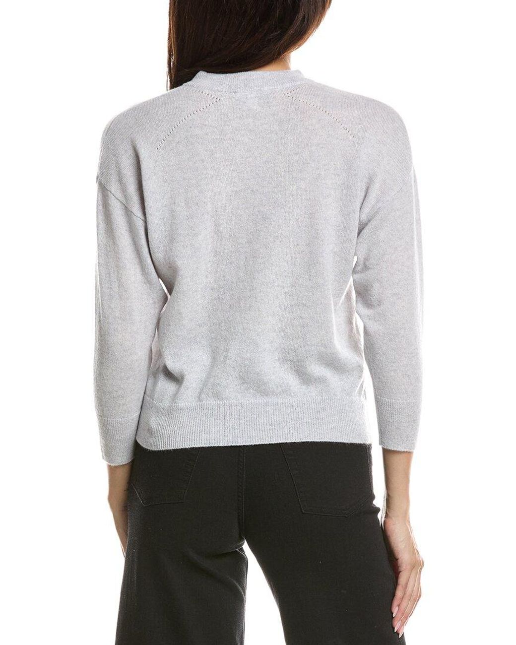 Forte Gray Crop 100% Cashmere Sweatshirt