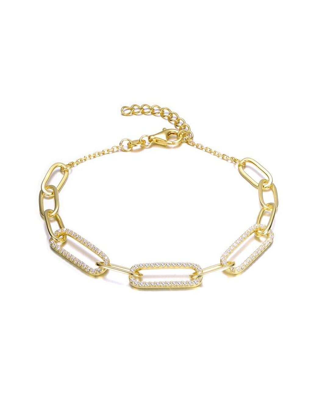 Genevive Jewelry Metallic 14k Over Silver Chain Bracelet
