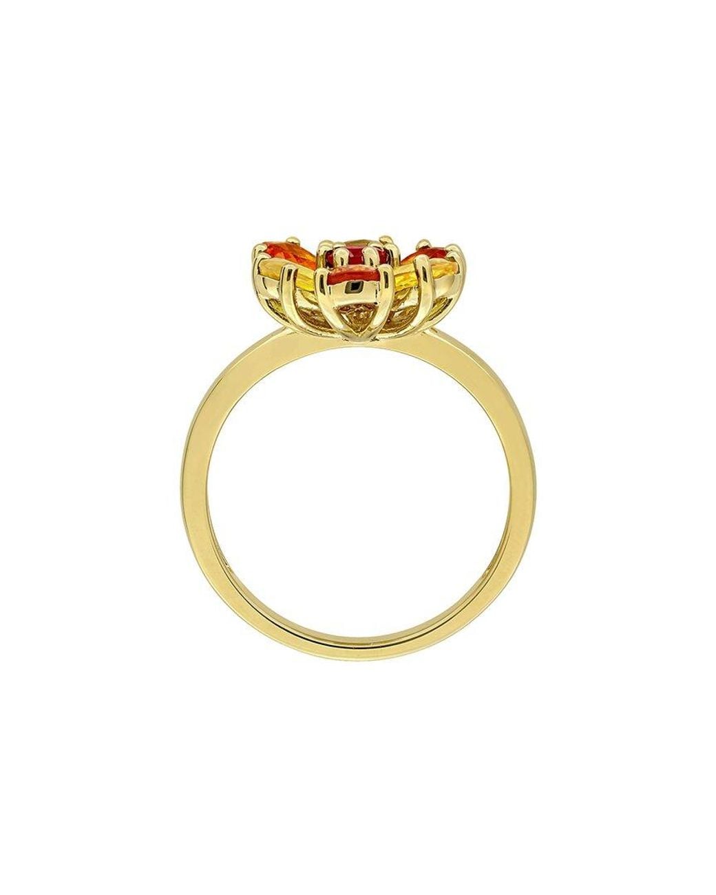 Rina Limor White Over 2.95 Ct. Tw. Dark Sapphire, Sapphire, Sapphire Flower Ring
