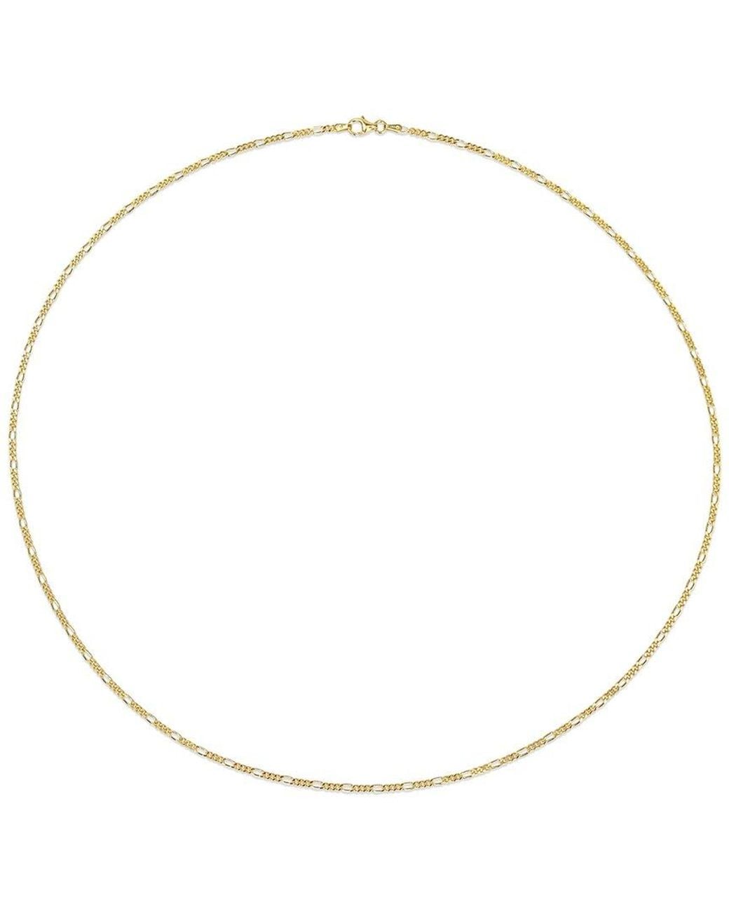 Italian Silver Metallic 18K Over Figaro Chain Necklace