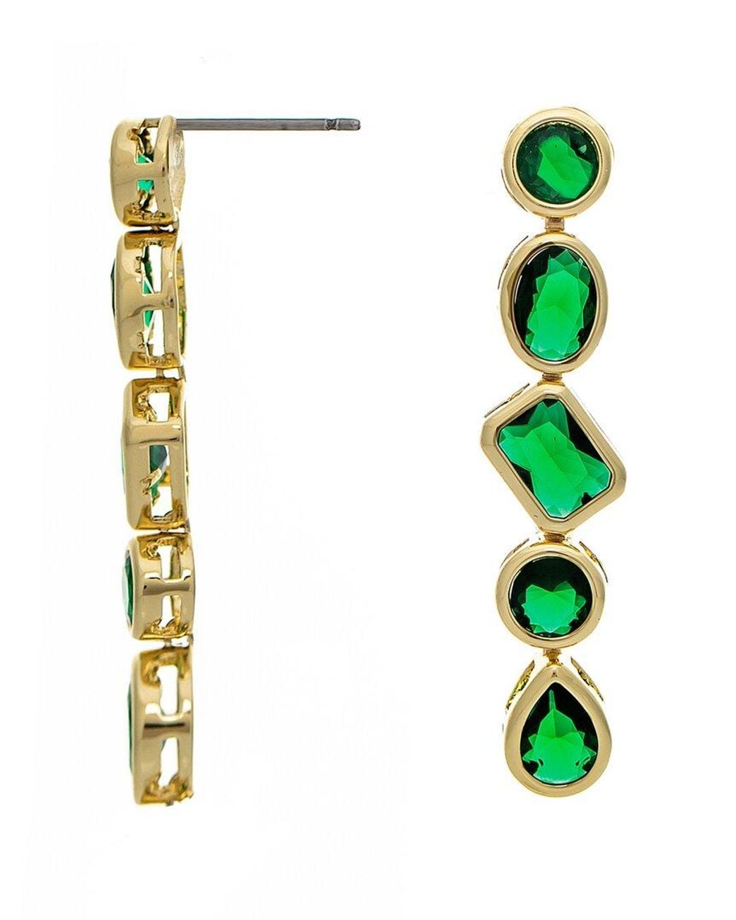 Rivka Friedman White 18K Plated Cz Drop Earrings