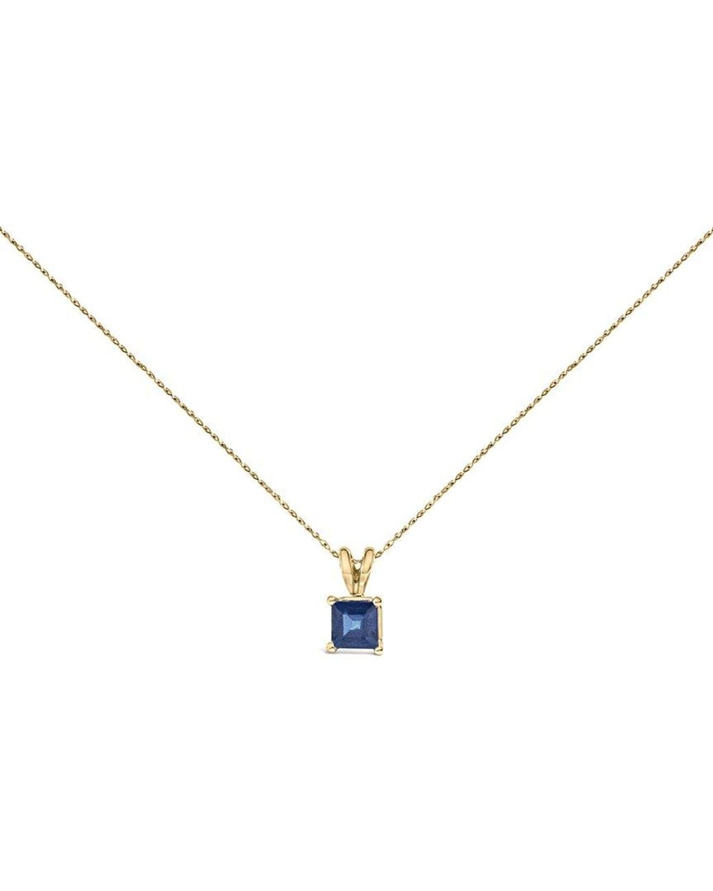 Haus of Brilliance Blue Colorful Gemstones 14K 0.65 Ct. Tw. Sapphire Pendant Necklace