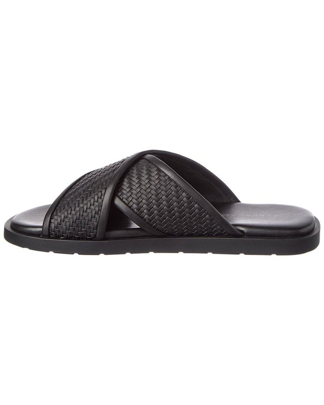 Ferragamo Black Leather Slide for men