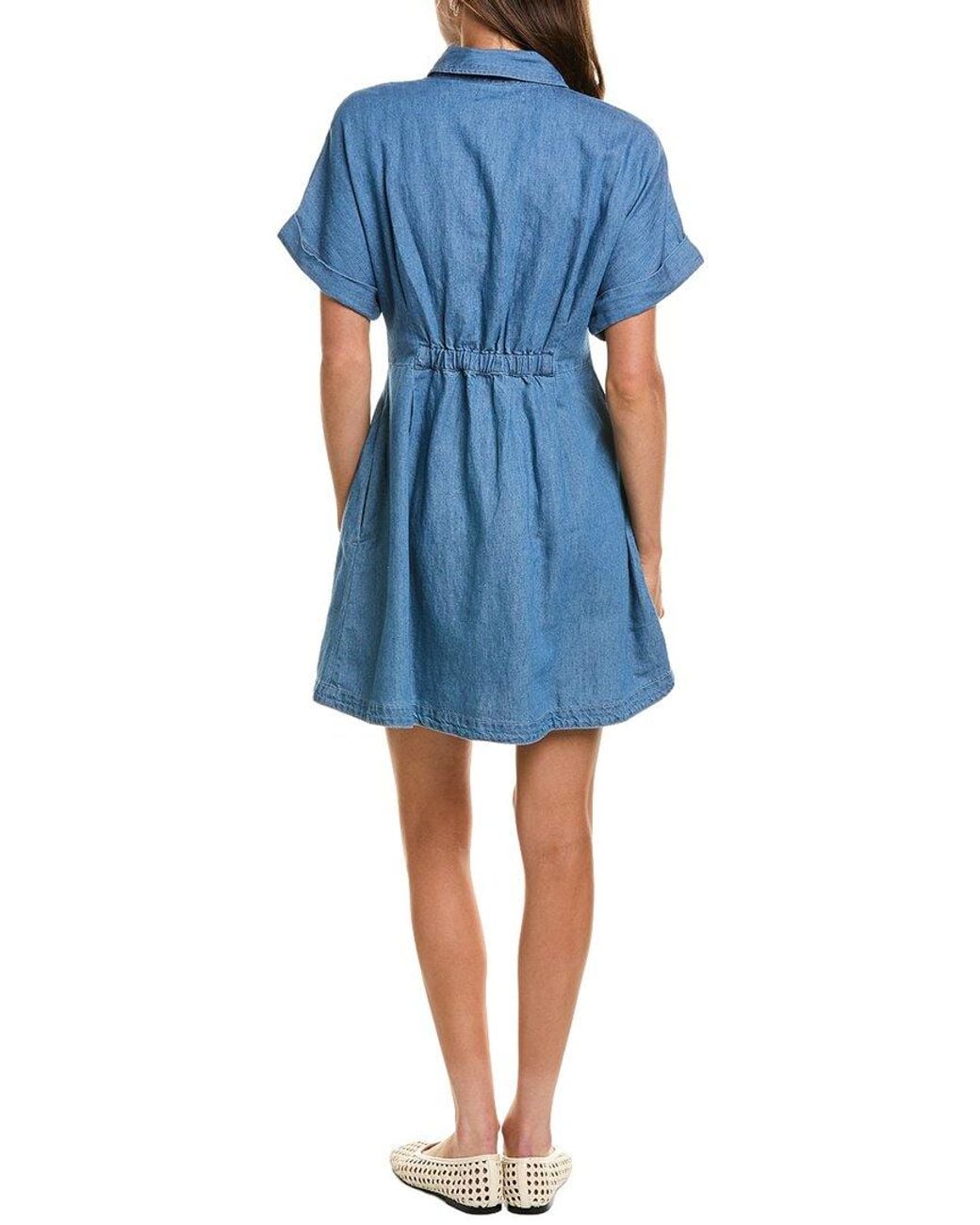 Madewell Blue Denim Opal Linen-Blend Shirtdress