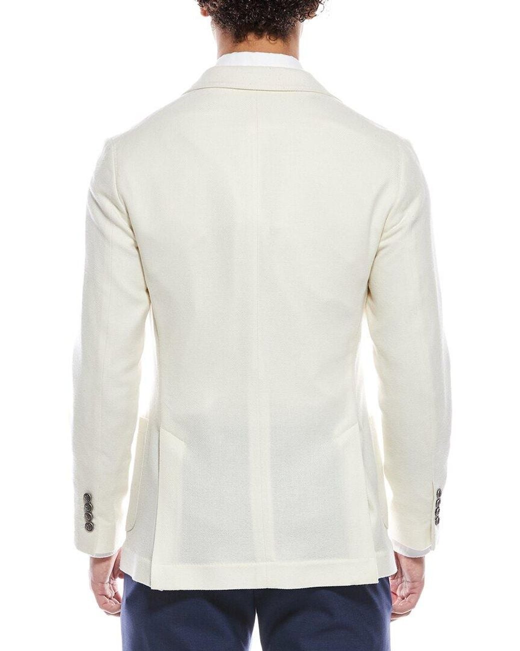 Brunello Cucinelli White Wool-Blend Jacket for men