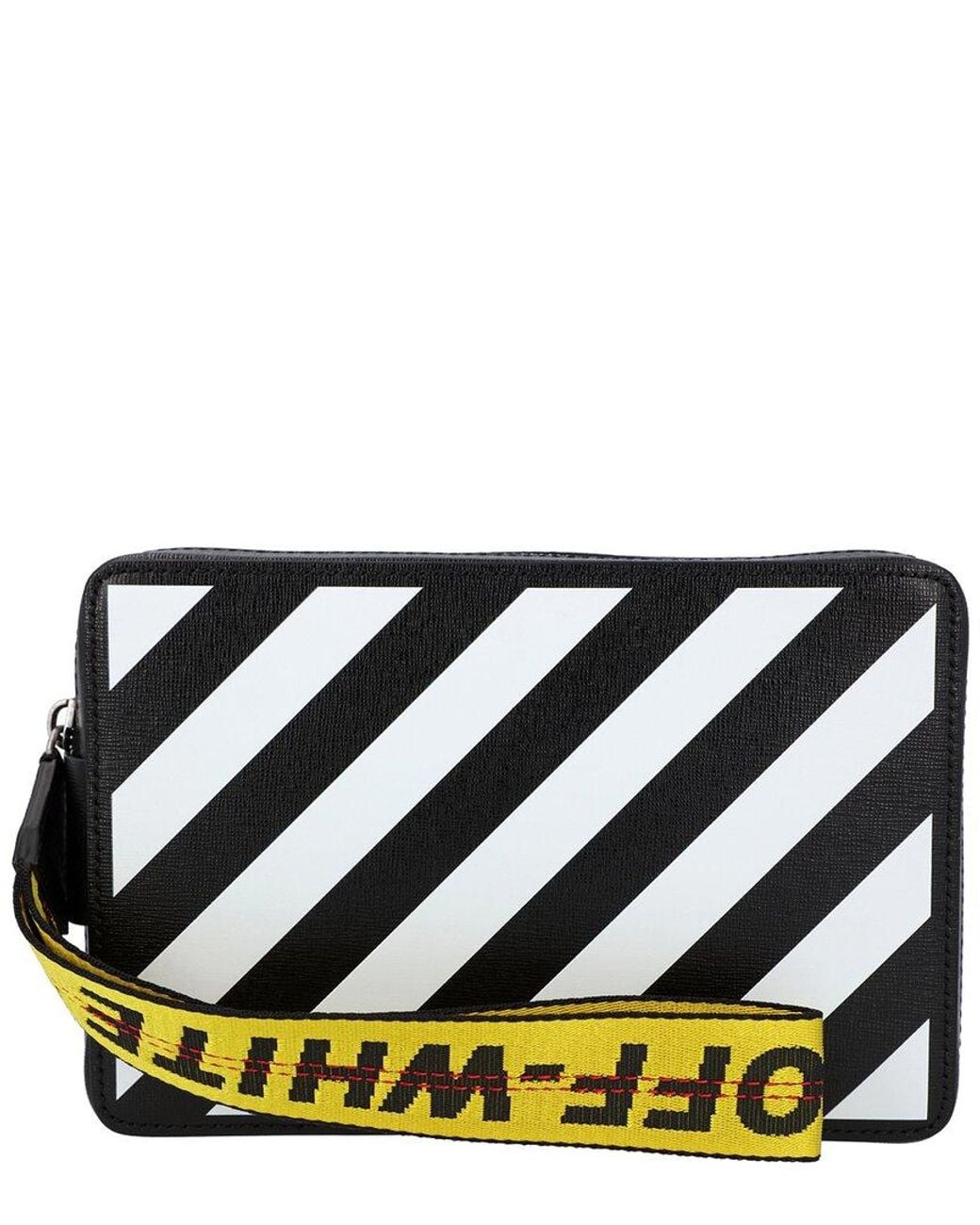 Off-White c/o Virgil Abloh Black Leather Diagonal Bag Never Carried (Authentic Pre-Loved)