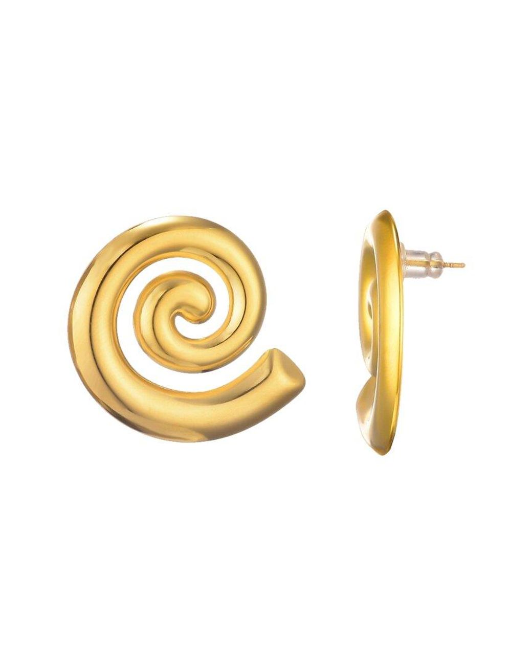 Adornia Metallic 18K Plated Swirl Statement Stud Earrings