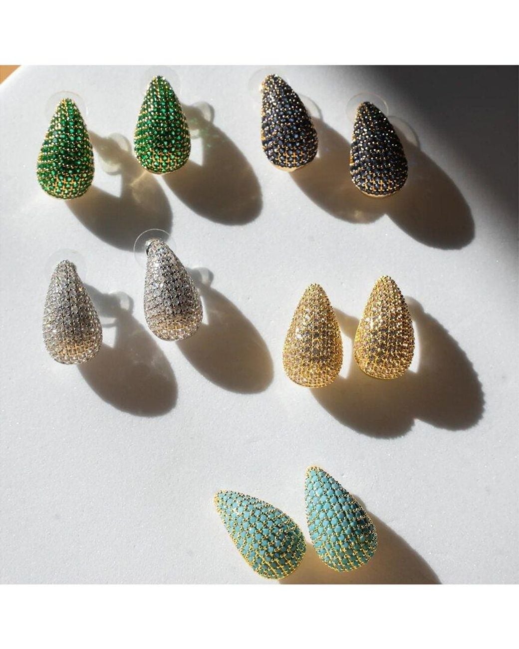 Jewels by Sunaina Green Narina 14K Plated Cz Stud Earrings