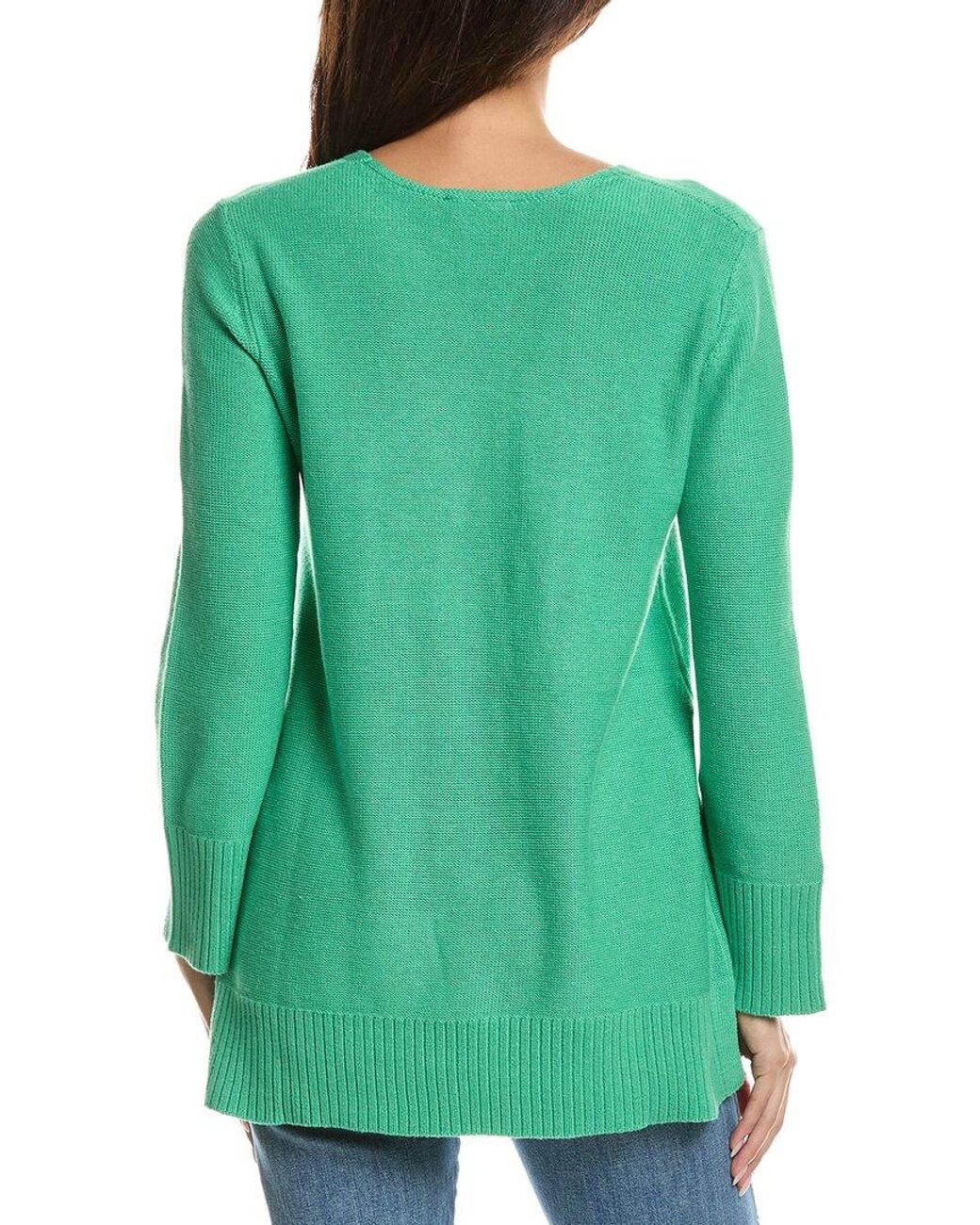 Forte Green Easy V-Neck Sweater