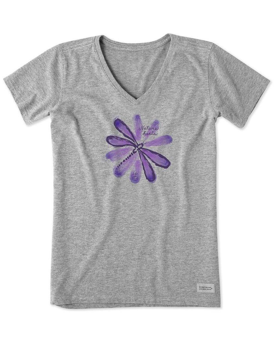 Life Is Good. Gray Crusher V-Neck T-Shirt