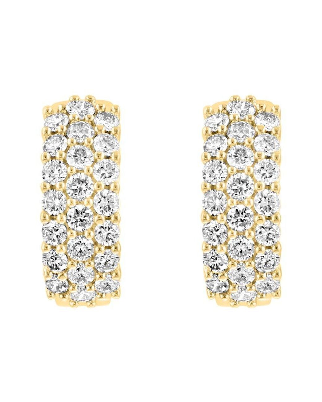 Effy Fine Jewelry Metallic 14K 0.97 Ct. Tw. Diamond Earrings