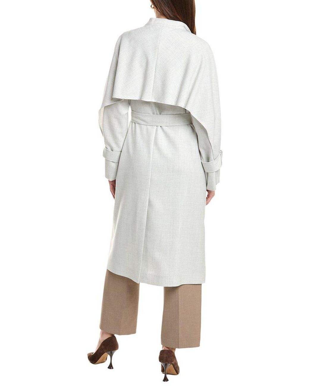Boss White Catula Wool-Blend Coat