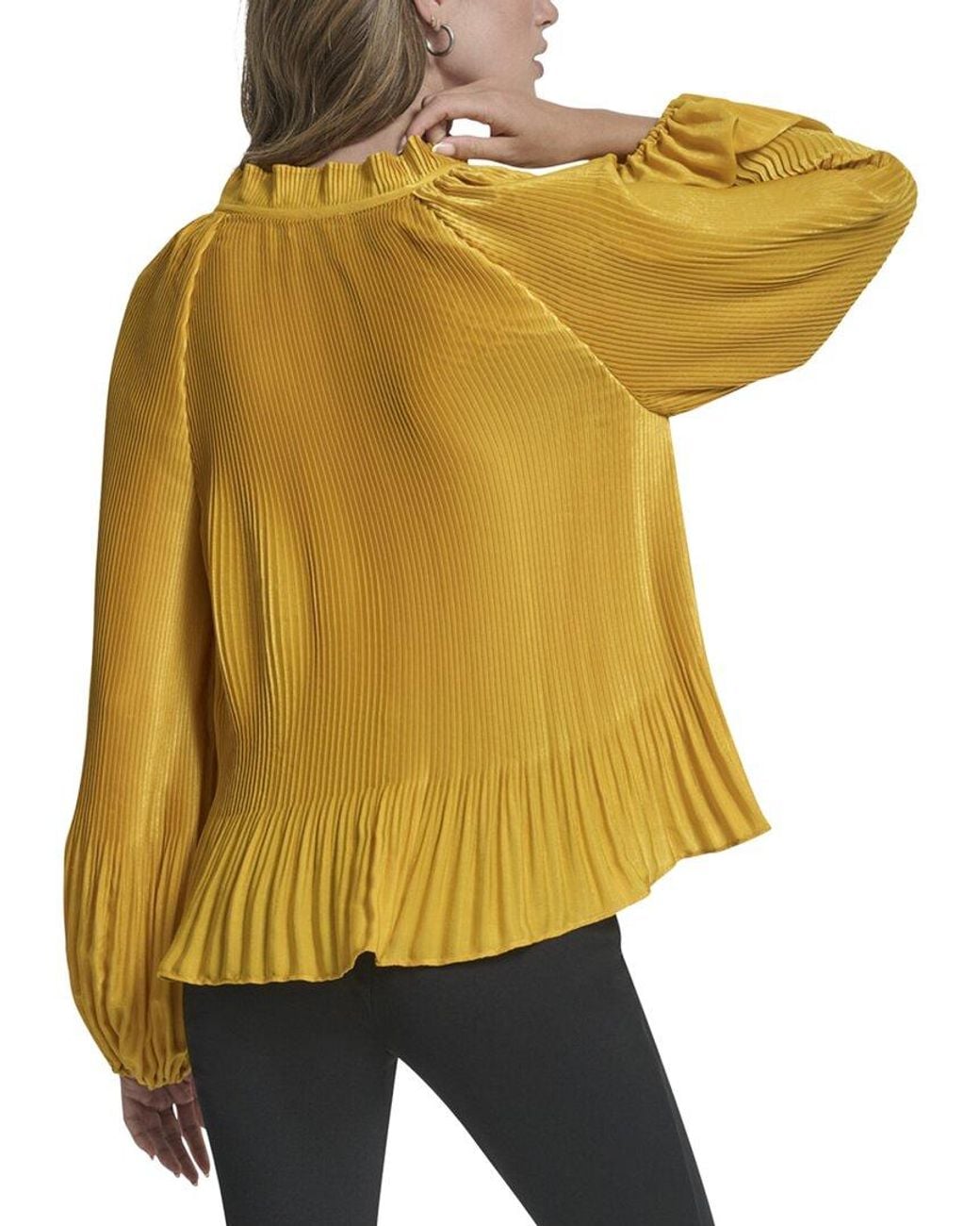 DKNY Multicolor Plisse Tie Top