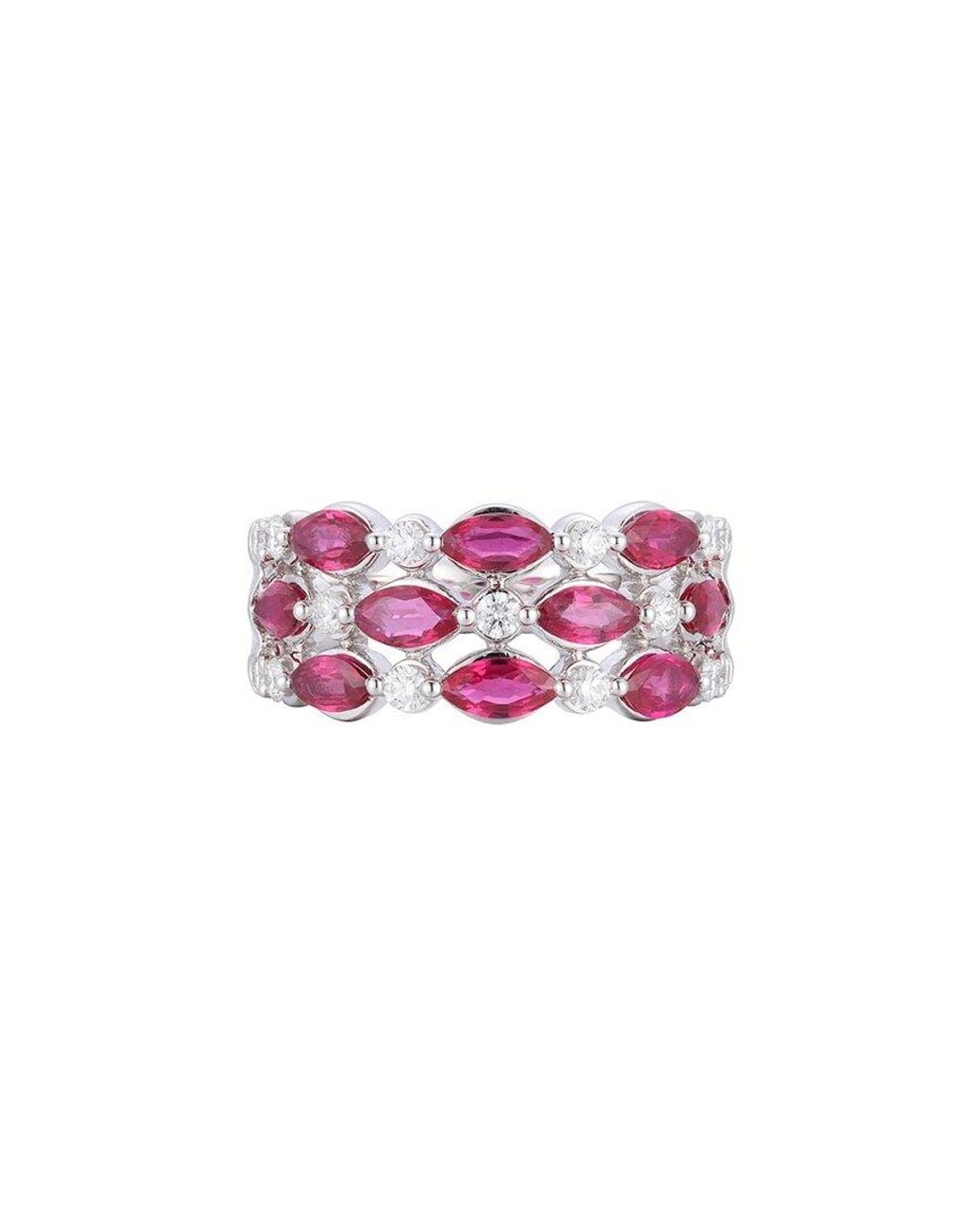 Gregg Ruth Pink 14K 2.14 Ct. Tw. Diamond & Ruby Band