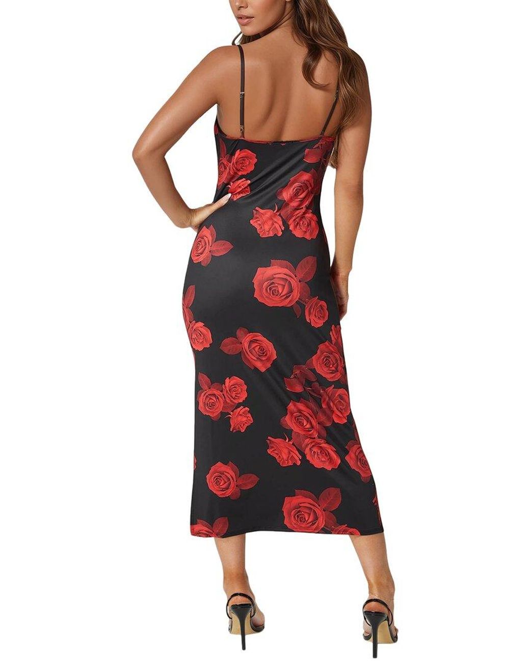 Bebe Red Floral Slipdress