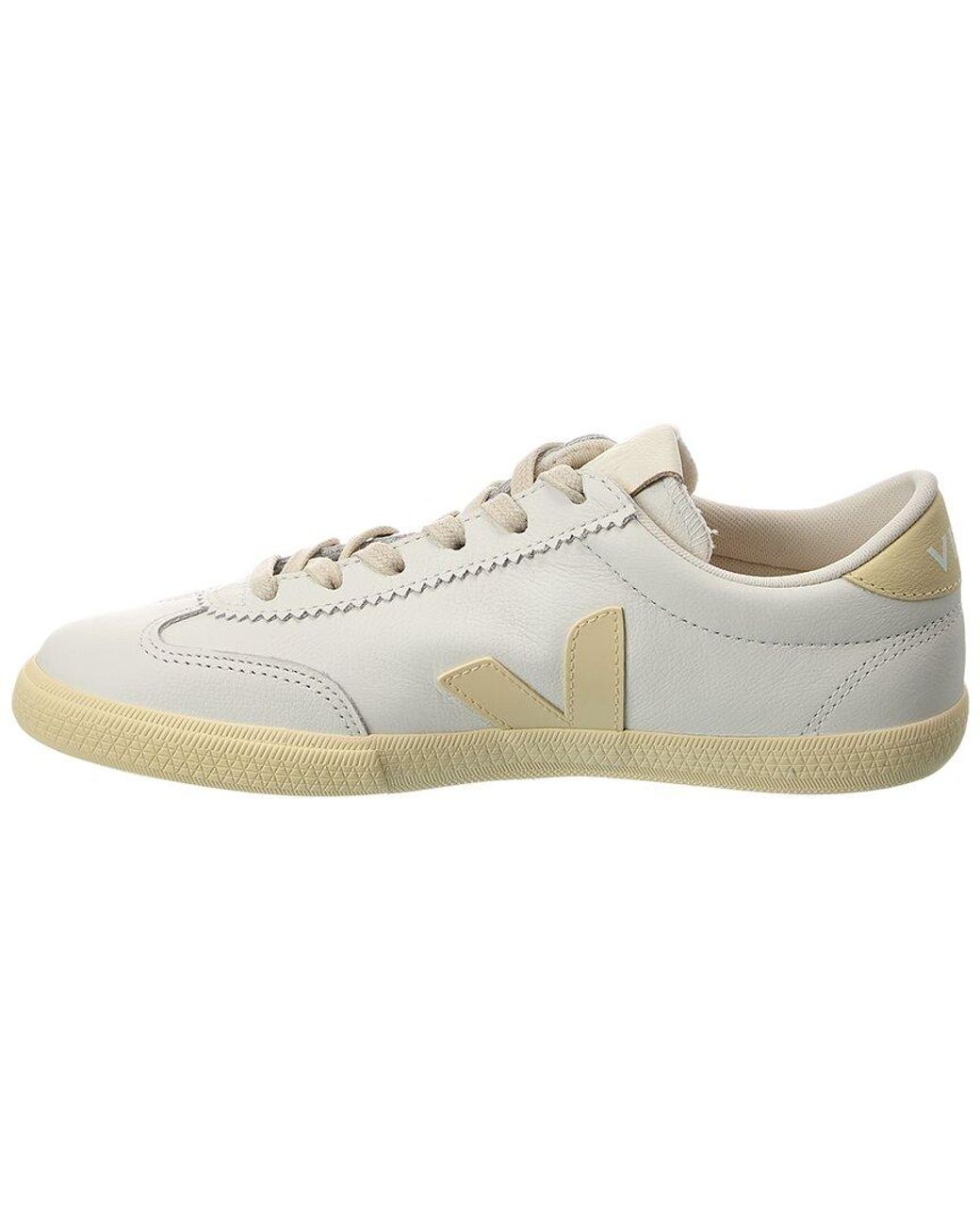 Veja White Volley Signature Leather Sneaker